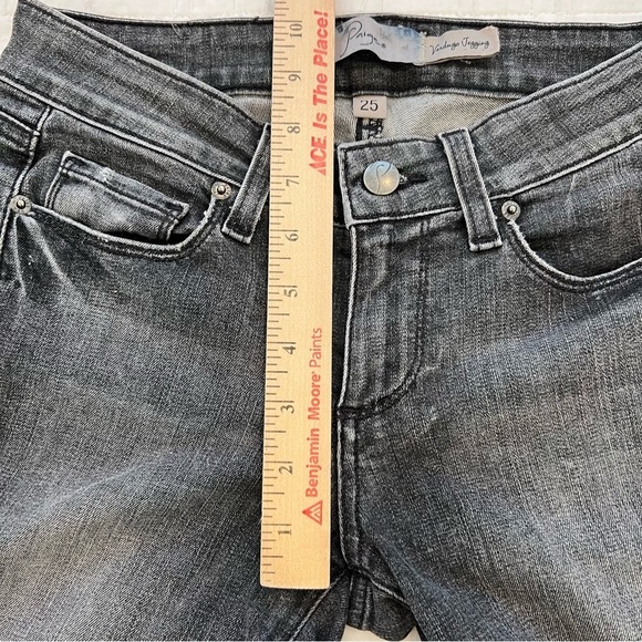 Paige Verdugo Jeggings 5 pocket denim jeans in charcoal gray EUC - Picture 7 of 9